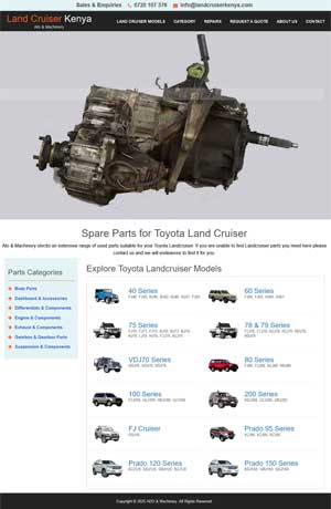 website design services for auto parts company - kmotors